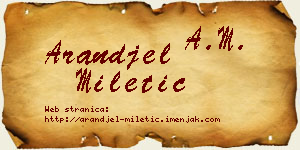 Aranđel Miletić vizit kartica
